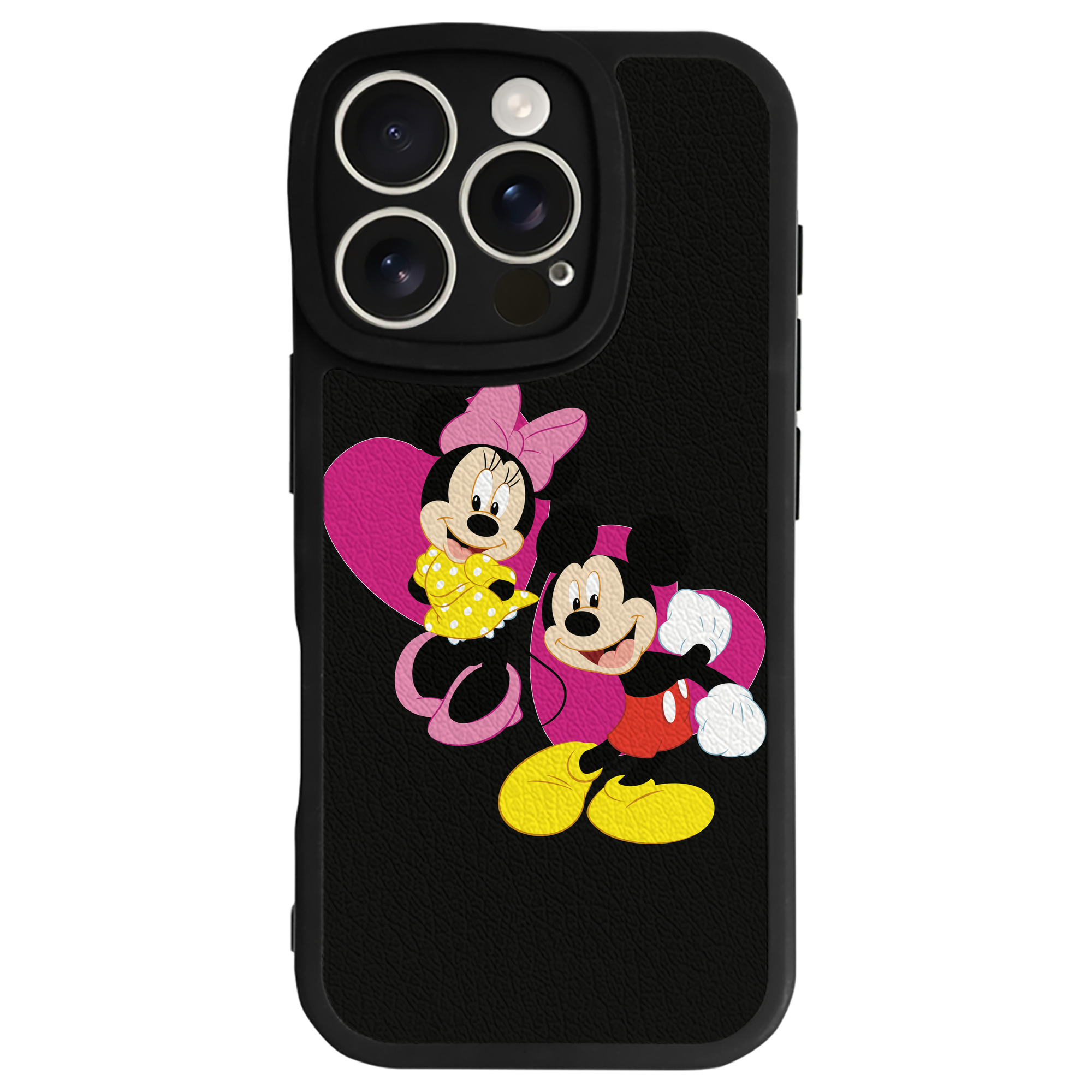（画像用） ミッキーマウス Mickey Mouse 【iPhone 16シリーズ対応】シリコンスマホケース（レザー調） 材質：シリコン